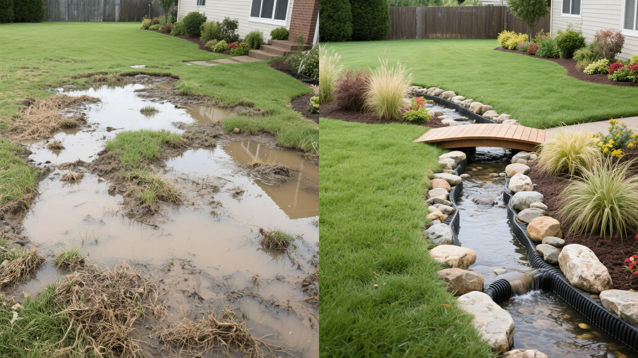 Drainage & Erosion Control - Before and After